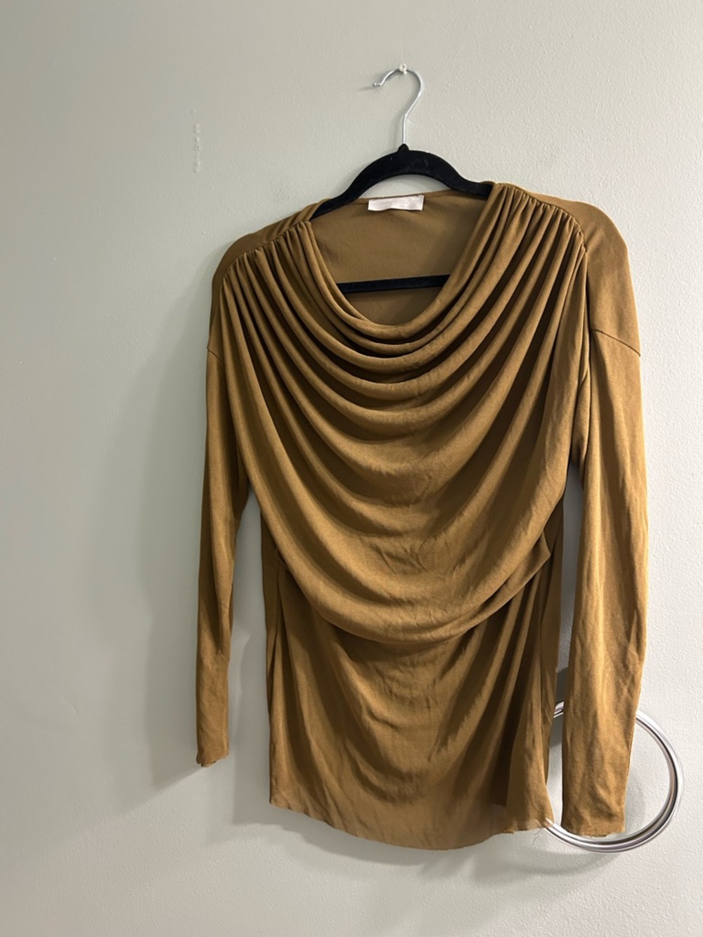 Zara mesh drapey long sleeve top